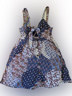 Americanino Boho Patchwork Paisley Front Tie Sundress NWT